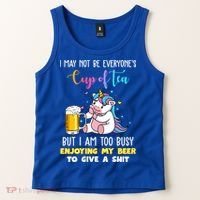 Unicorn I May Not Be Everyones Cup Of Tea Great Gift Tank Top thumb 2