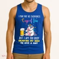 Unicorn I May Not Be Everyones Cup Of Tea Great Gift Tank Top thumb 3