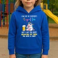 Unicorn I May Not Be Everyones Cup Of Tea Great Gift Kids Hoodie thumb 3