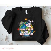 Uniqueness Is Out Of This World Autism Awareness Space Sweatshirt thumb 2