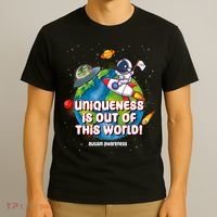 Uniqueness Is Out Of This World Autism Awareness Space T-Shirt thumb 3