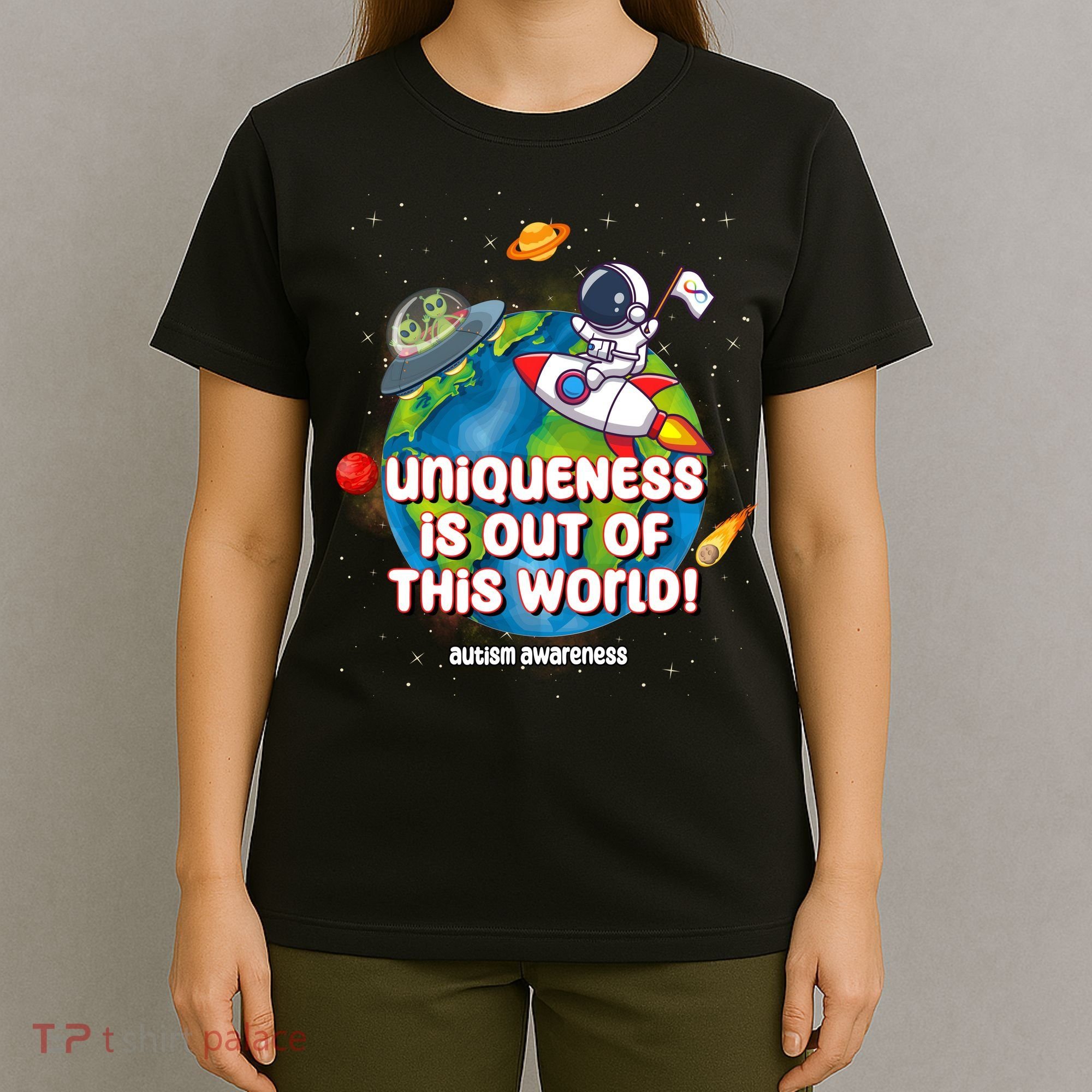 Uniqueness Is Out Of This World Autism Awareness Space T-Shirt