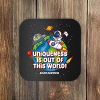 Uniqueness Is Out Of This World Autism Awareness Space Coaster thumb 0