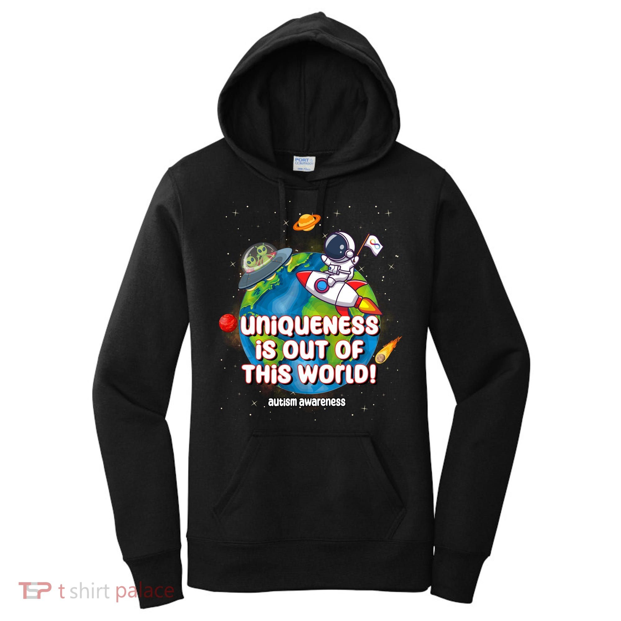 Uniqueness Is Out Of This World Autism Awareness Space Women's Hoodie