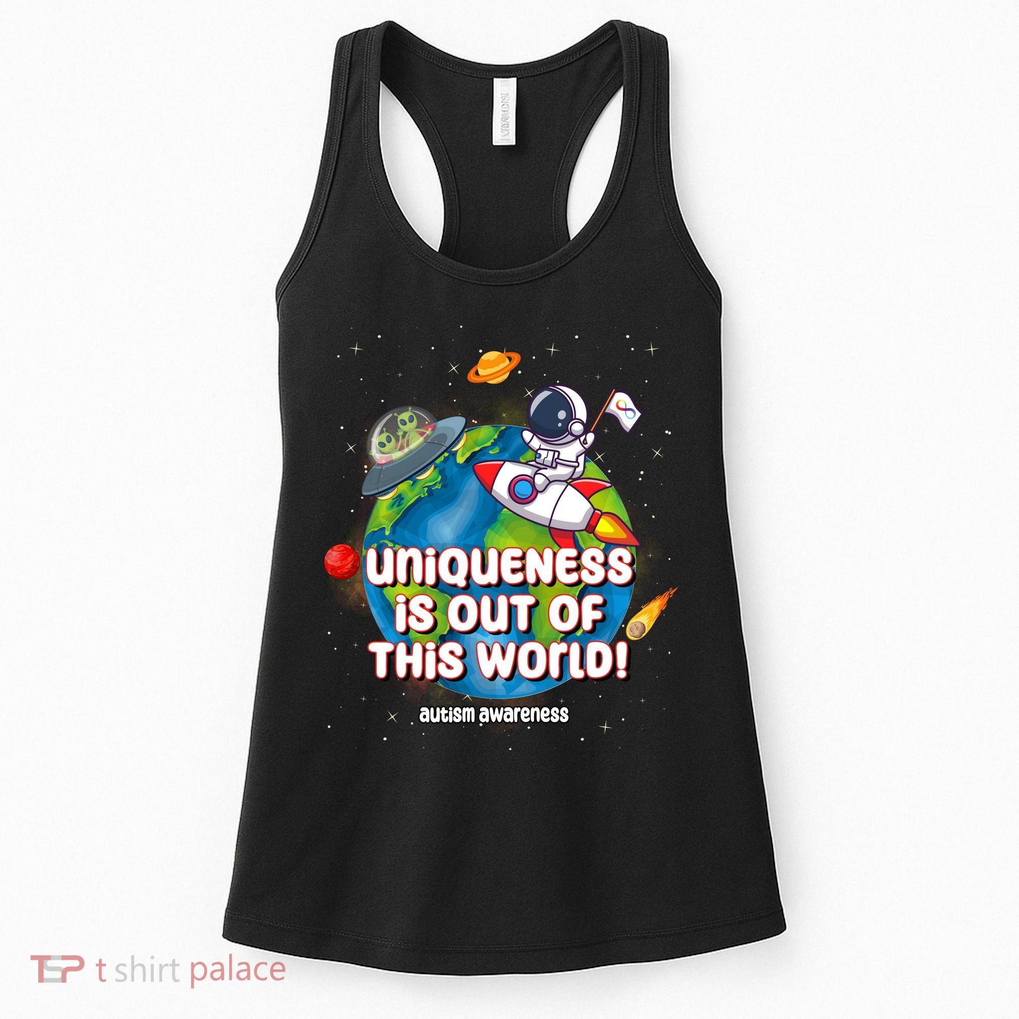 Uniqueness Is Out Of This World Autism Awareness Space Women's Tank Top
