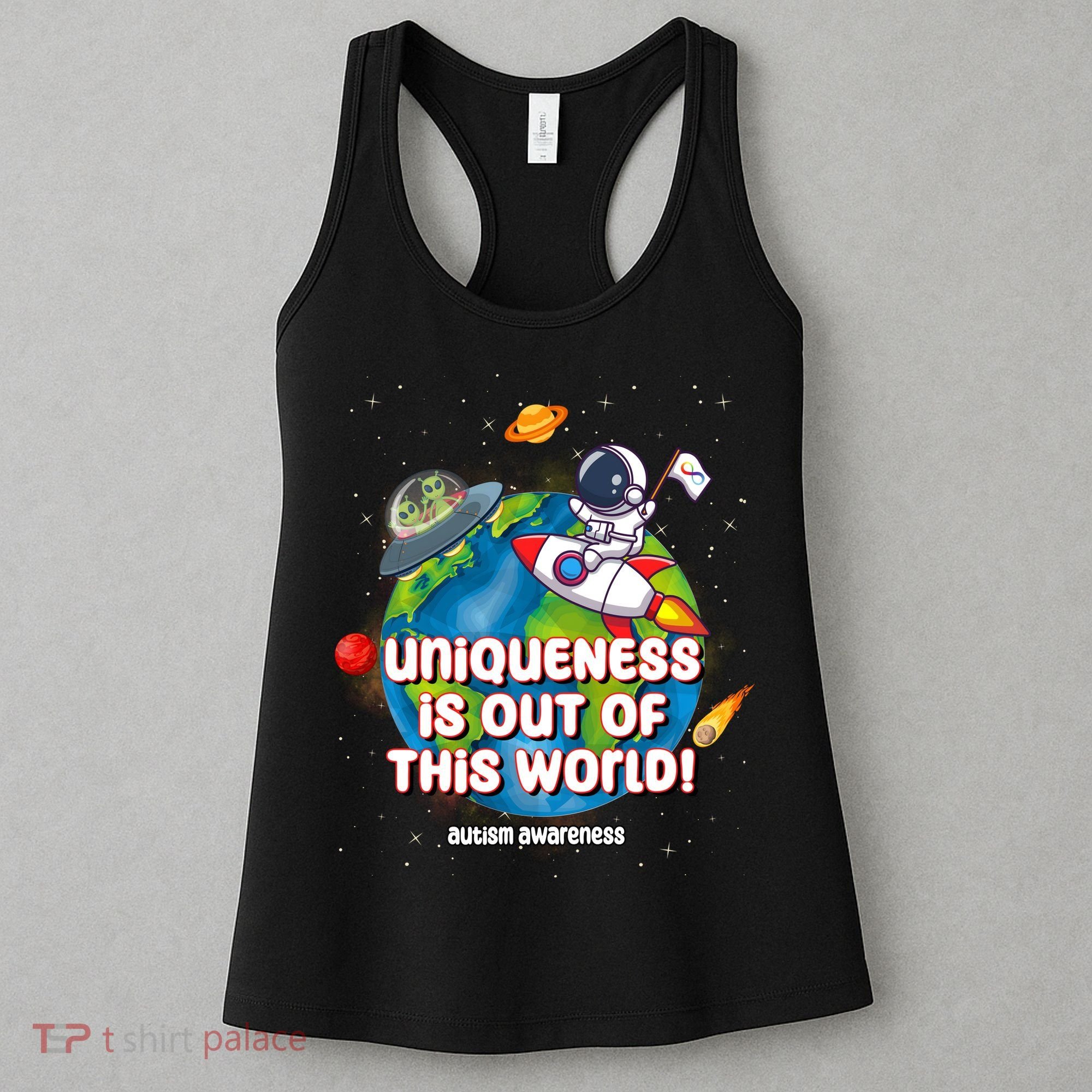Uniqueness Is Out Of This World Autism Awareness Space Women's Tank Top