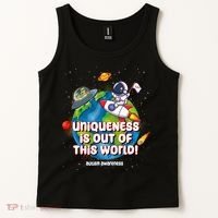 Uniqueness Is Out Of This World Autism Awareness Space Tank Top thumb 2