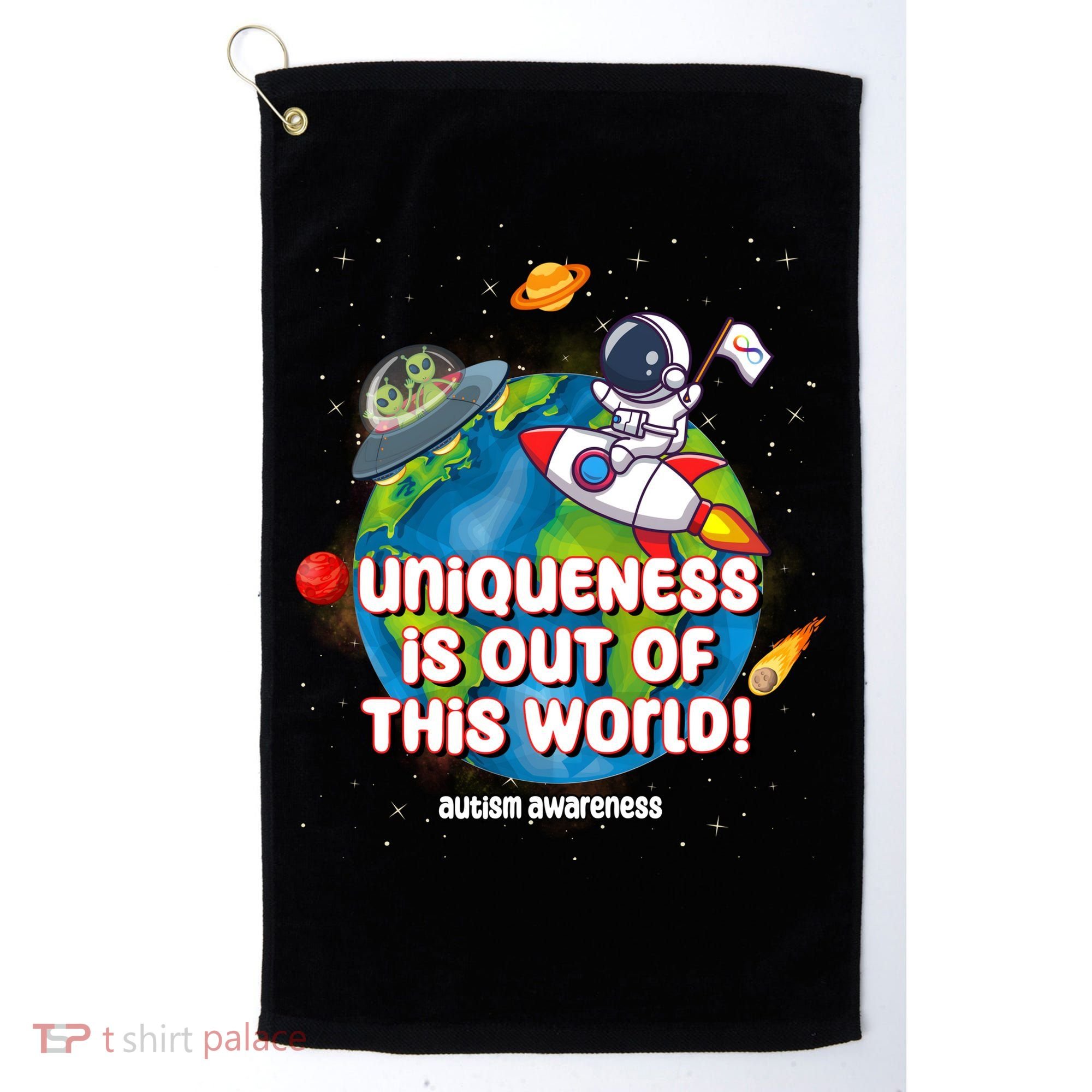 Uniqueness Is Out Of This World Autism Awareness Space Golf Towel