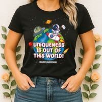 Uniqueness Is Out Of This World Autism Awareness Space Women's T-Shirt thumb 2