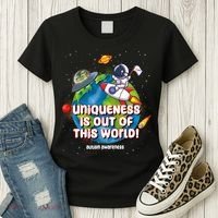 Uniqueness Is Out Of This World Autism Awareness Space Women's T-Shirt thumb 3