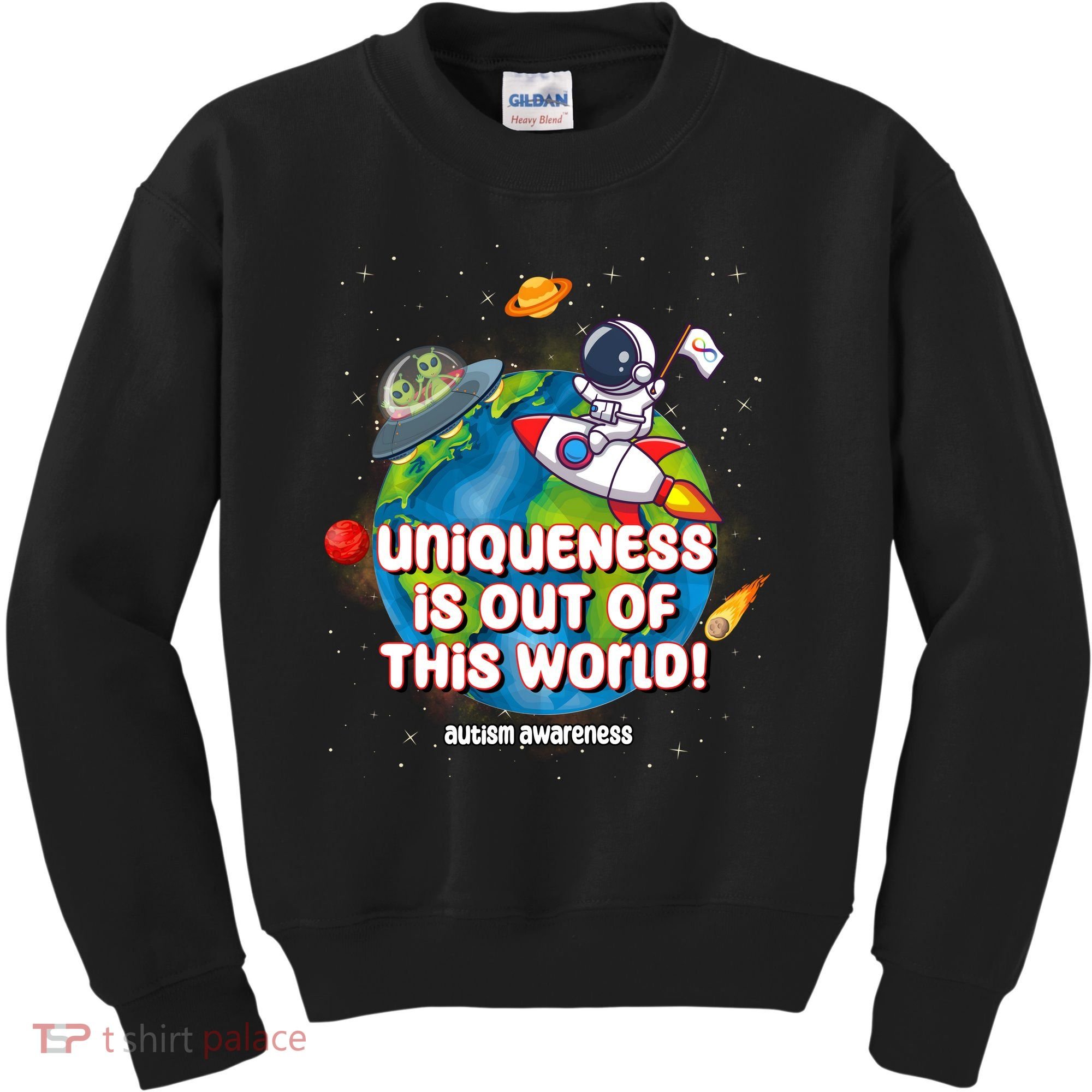 Uniqueness Is Out Of This World Autism Awareness Space Kids Sweatshirt