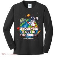 Uniqueness Is Out Of This World Autism Awareness Space Kids Long Sleeve Shirt thumb 0