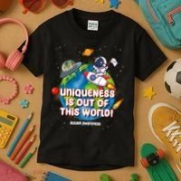 Uniqueness Is Out Of This World Autism Awareness Space Kids T-Shirt thumb 3