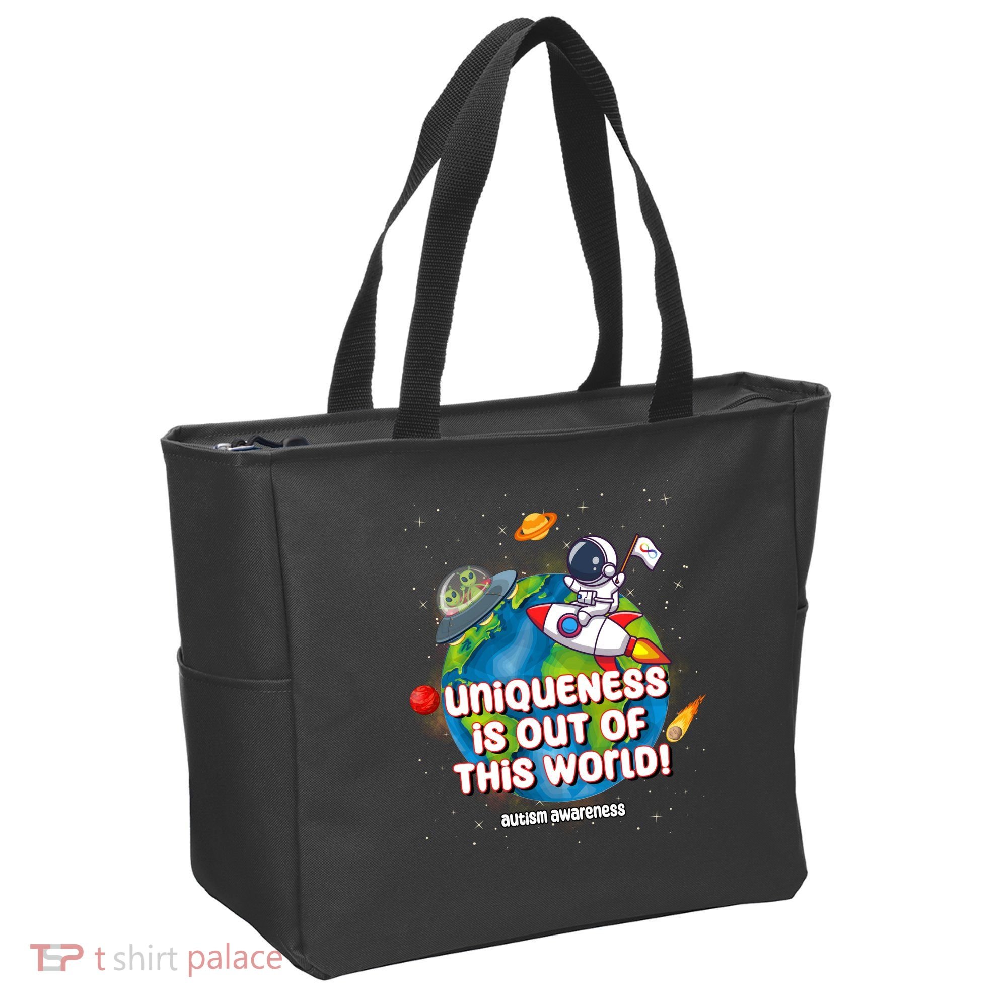 Uniqueness Is Out Of This World Autism Awareness Space Tote Bag