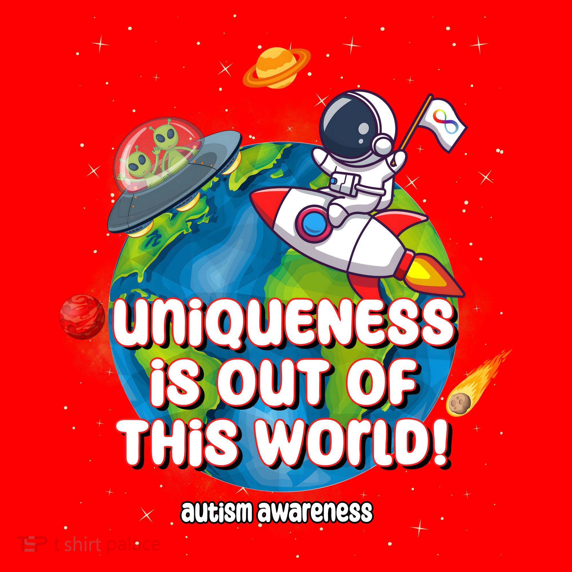 Uniqueness Is Out Of This World Autism Awareness Space Santa Hat