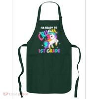 Unicorn Im Ready To Crush 1st Grade Girl Back To School Apron thumb 0