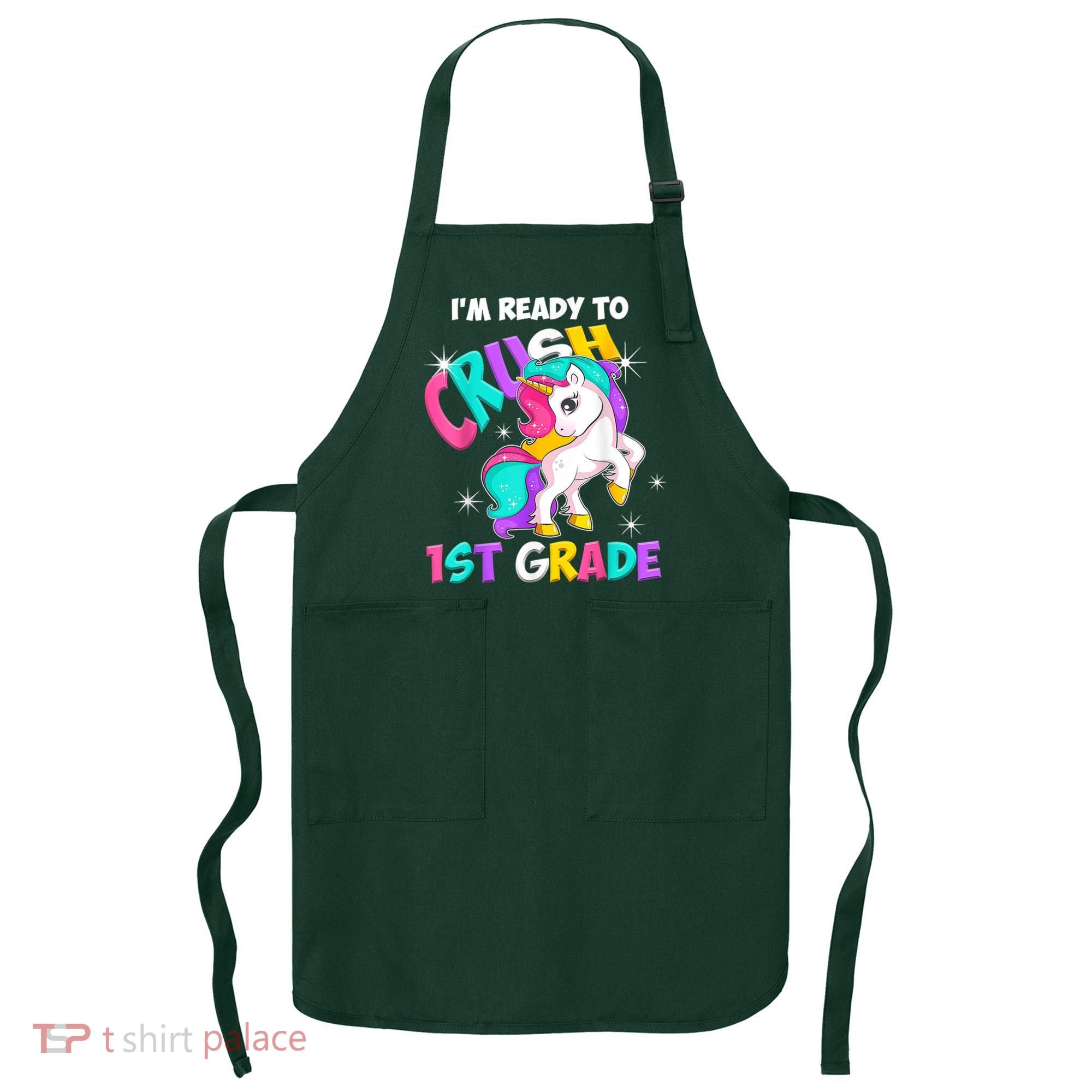 Unicorn Im Ready To Crush 1st Grade Girl Back To School Apron