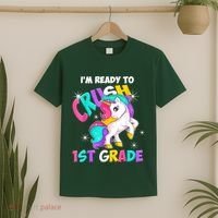 Unicorn Im Ready To Crush 1st Grade Girl Back To School T-Shirt thumb 2