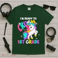 Unicorn Im Ready To Crush 1st Grade Girl Back To School T-Shirt thumb 5