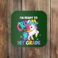 Unicorn Im Ready To Crush 1st Grade Girl Back To School Coaster thumb 0