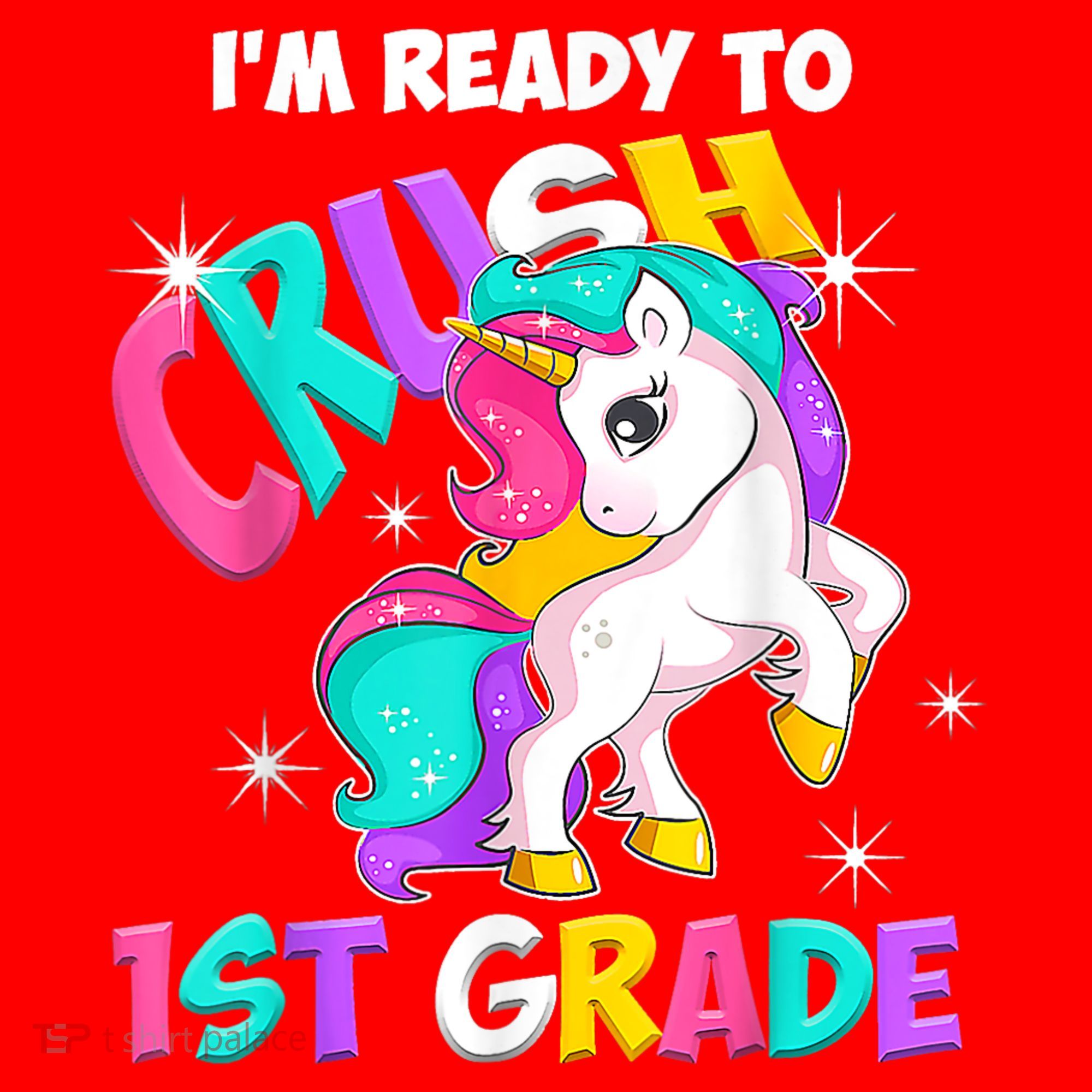 Unicorn Im Ready To Crush 1st Grade Girl Back To School Santa Hat