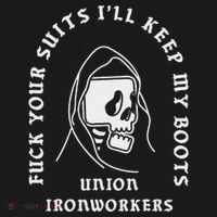 Union Ironworkers Reaper Skull Fuck Your Suits Women's Hoodie thumb 2