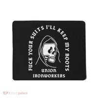 Union Ironworkers Reaper Skull Fuck Your Suits Mousepad thumb 0