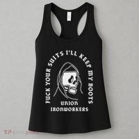 Union Ironworkers Reaper Skull Fuck Your Suits Women's Tank Top thumb 3