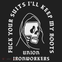 Union Ironworkers Reaper Skull Fuck Your Suits Golf Towel thumb 3