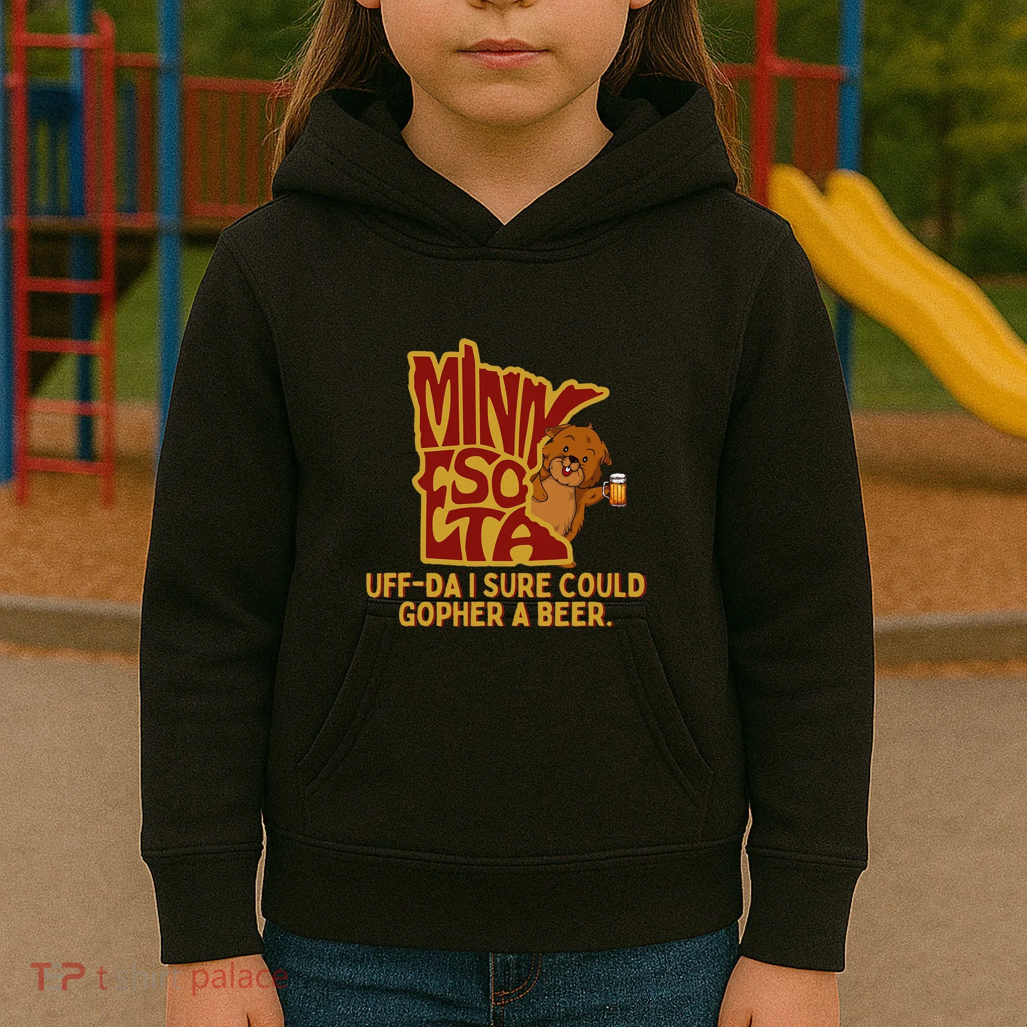 Uffda I Sure Could Gopher A Beer Mn Gopher Kids Hoodie