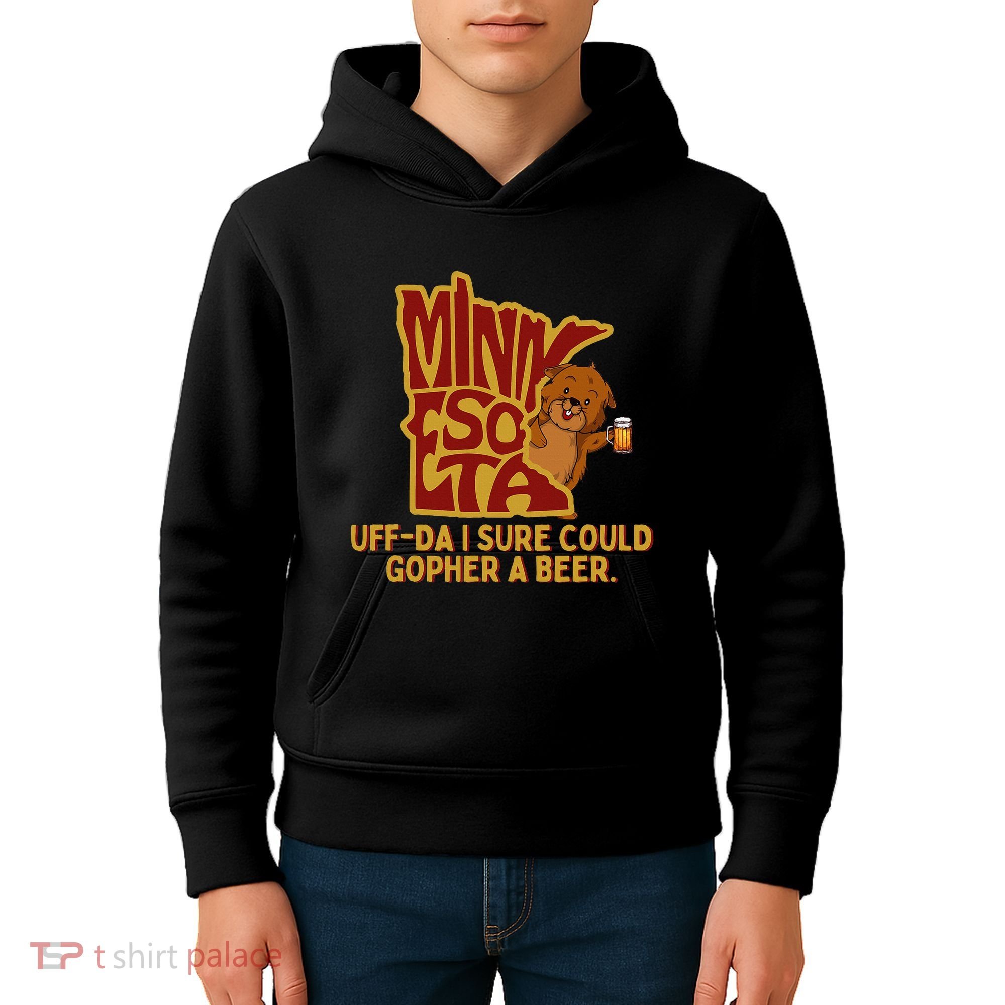 Uffda I Sure Could Gopher A Beer Mn Gopher Kids Hoodie
