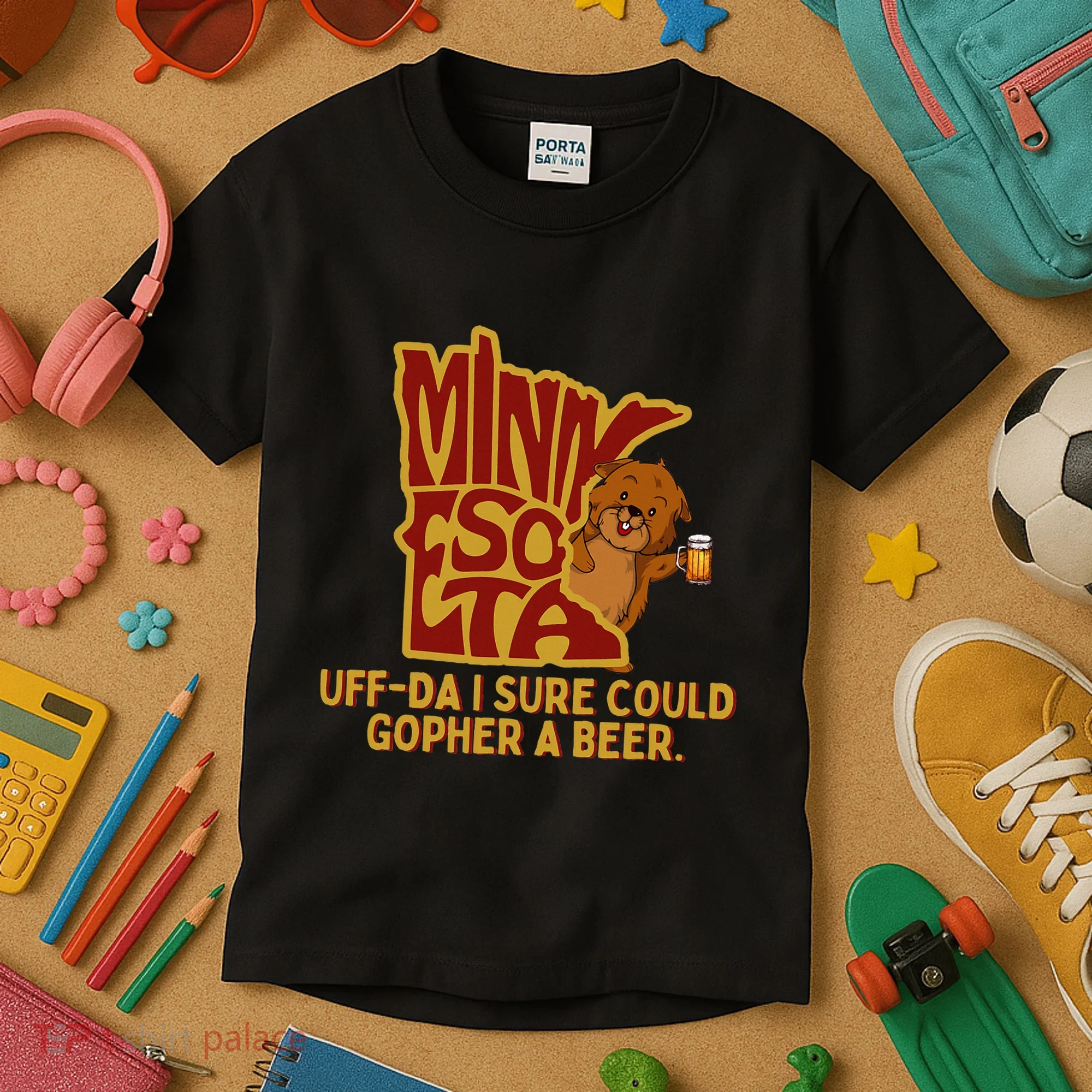 Uffda I Sure Could Gopher A Beer Mn Gopher Kids T-Shirt
