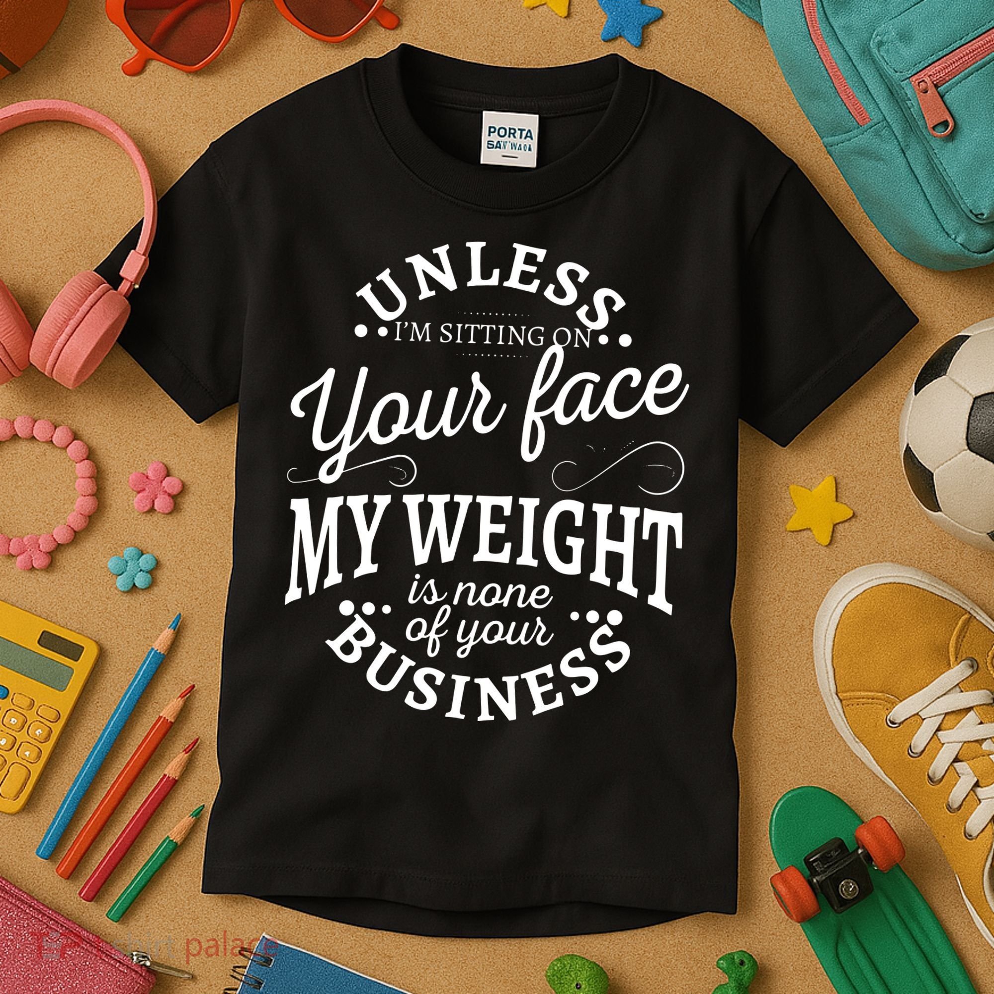Unless Im Sitting On Your Face My Weight Is None Business Kids T-Shirt