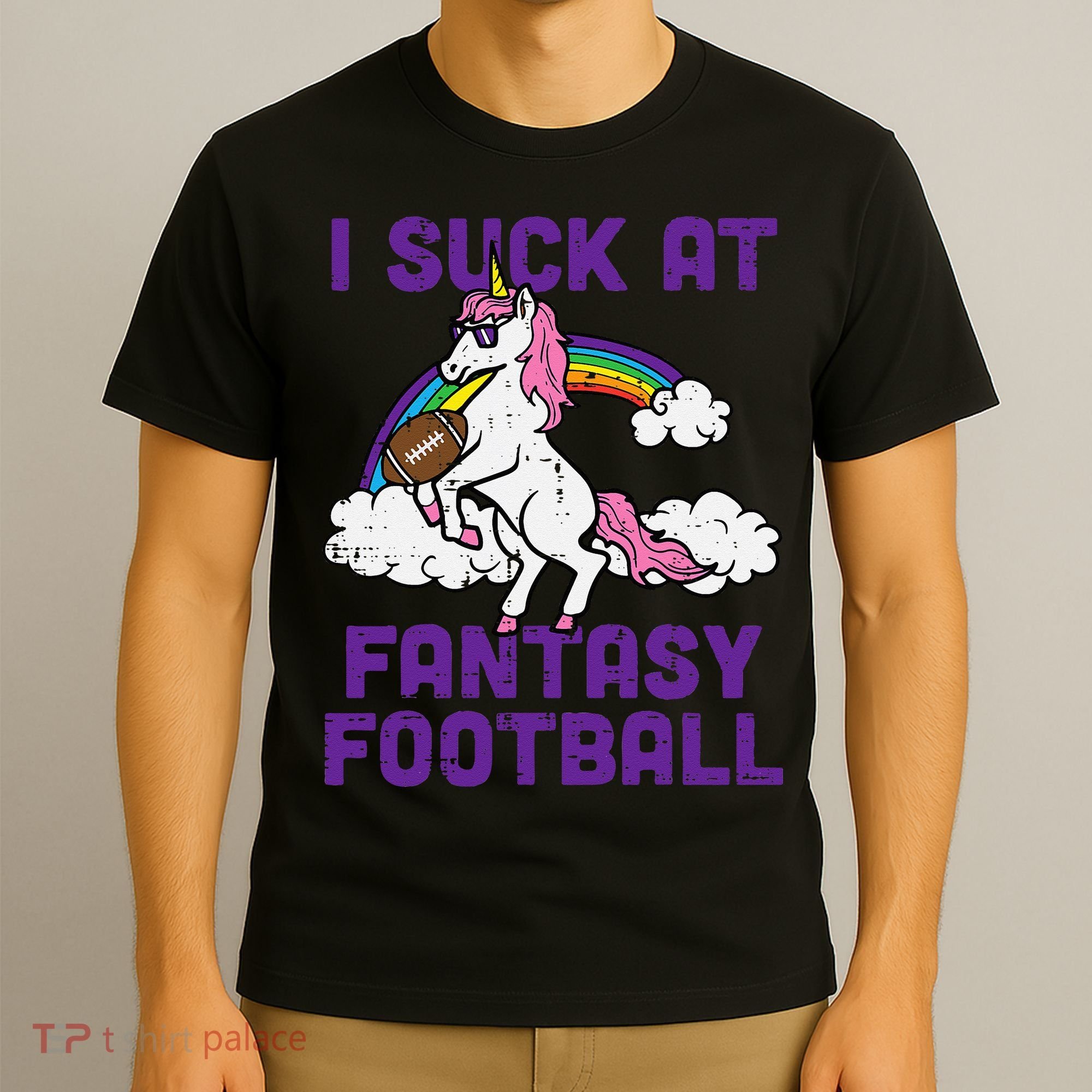 Unicorn I Suck At Fantasy Football Funny FFL Loser T-Shirt