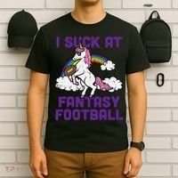 Unicorn I Suck At Fantasy Football Funny FFL Loser T-Shirt thumb 6