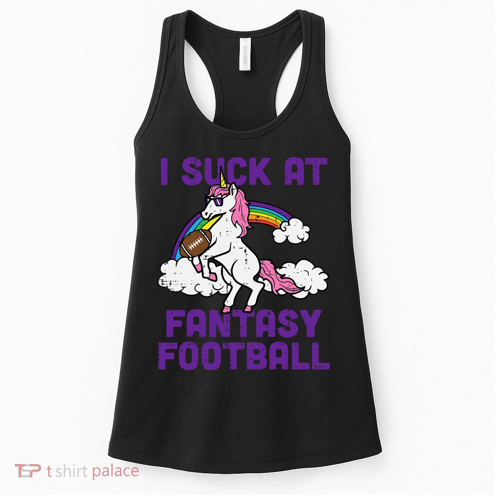 Unicorn I Suck At Fantasy Football Funny FFL Loser Women's Tank Top