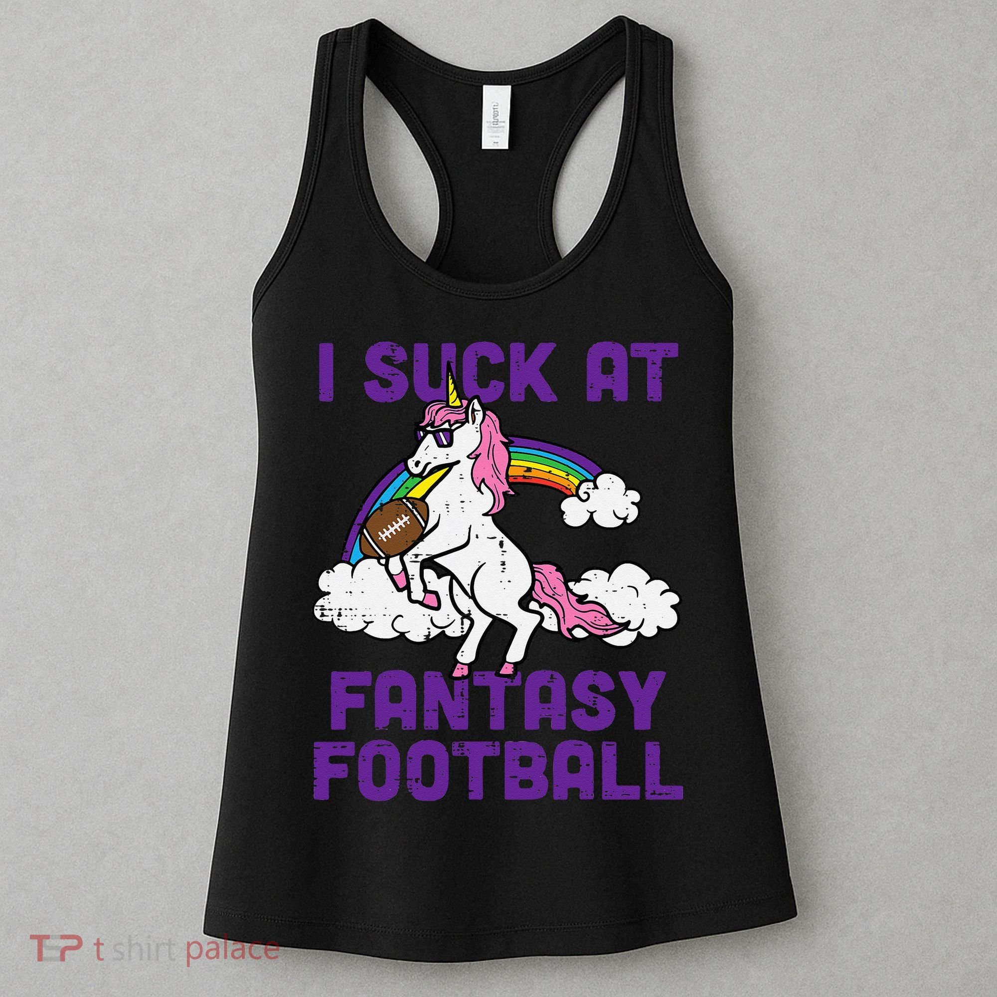 Unicorn I Suck At Fantasy Football Funny FFL Loser Women's Tank Top