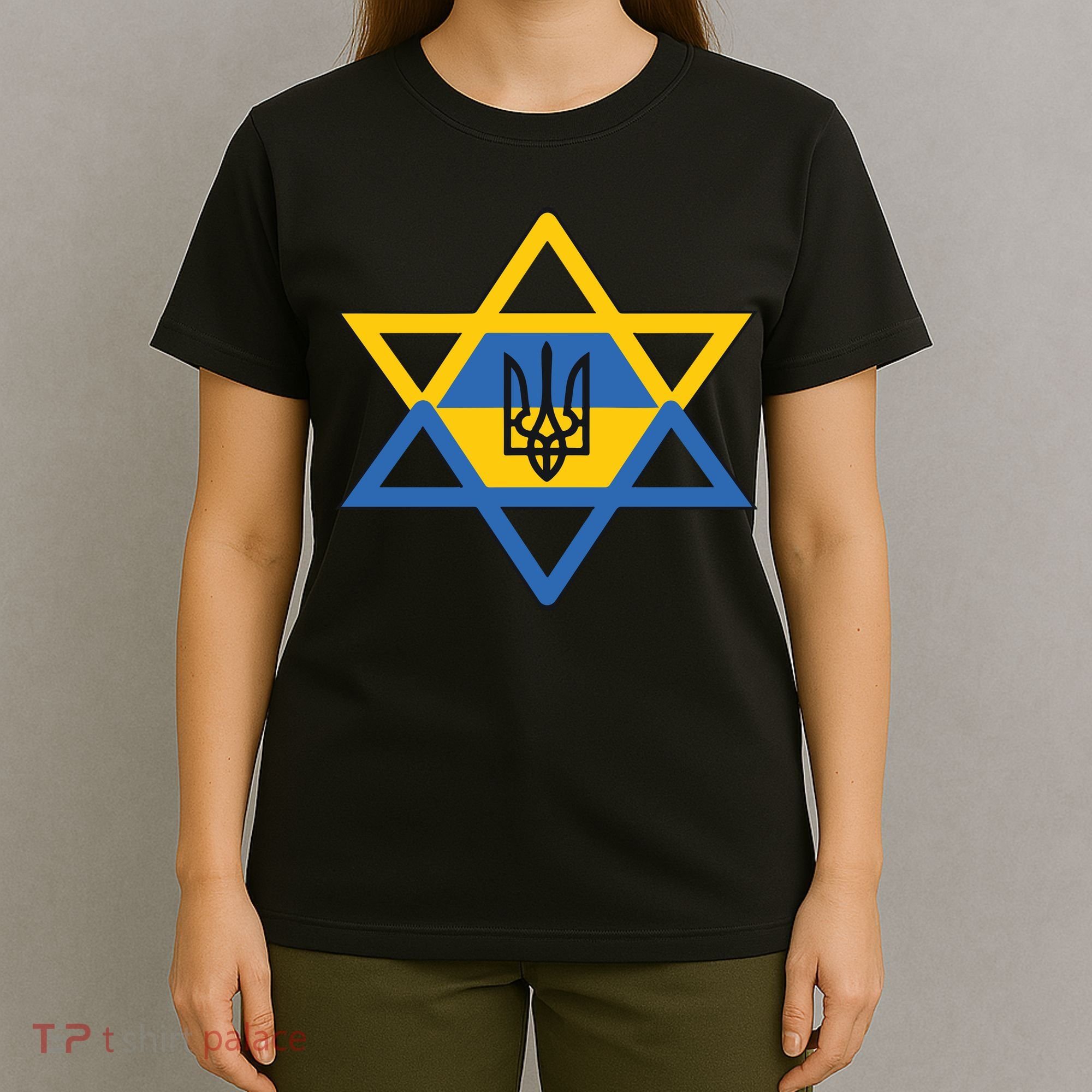 Ukraine Israel Stand With Israel Jewish Ukrainian Symbol T-Shirt