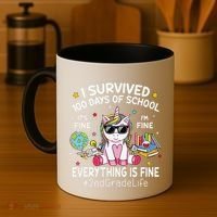 Unicorn I Survived 100 Days Of School Its Fine 2nd Grade Coffee Mug thumb 4
