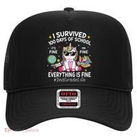 Unicorn I Survived 100 Days Of School Its Fine 2nd Grade Hat thumb 0