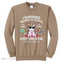 Unicorn I Survived 100 Days Of School Its Fine 2nd Grade Sweatshirt thumb 0