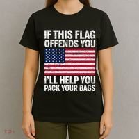 Usa If This Flag Offends You ILl Help You Pack Your Bags T-Shirt thumb 4