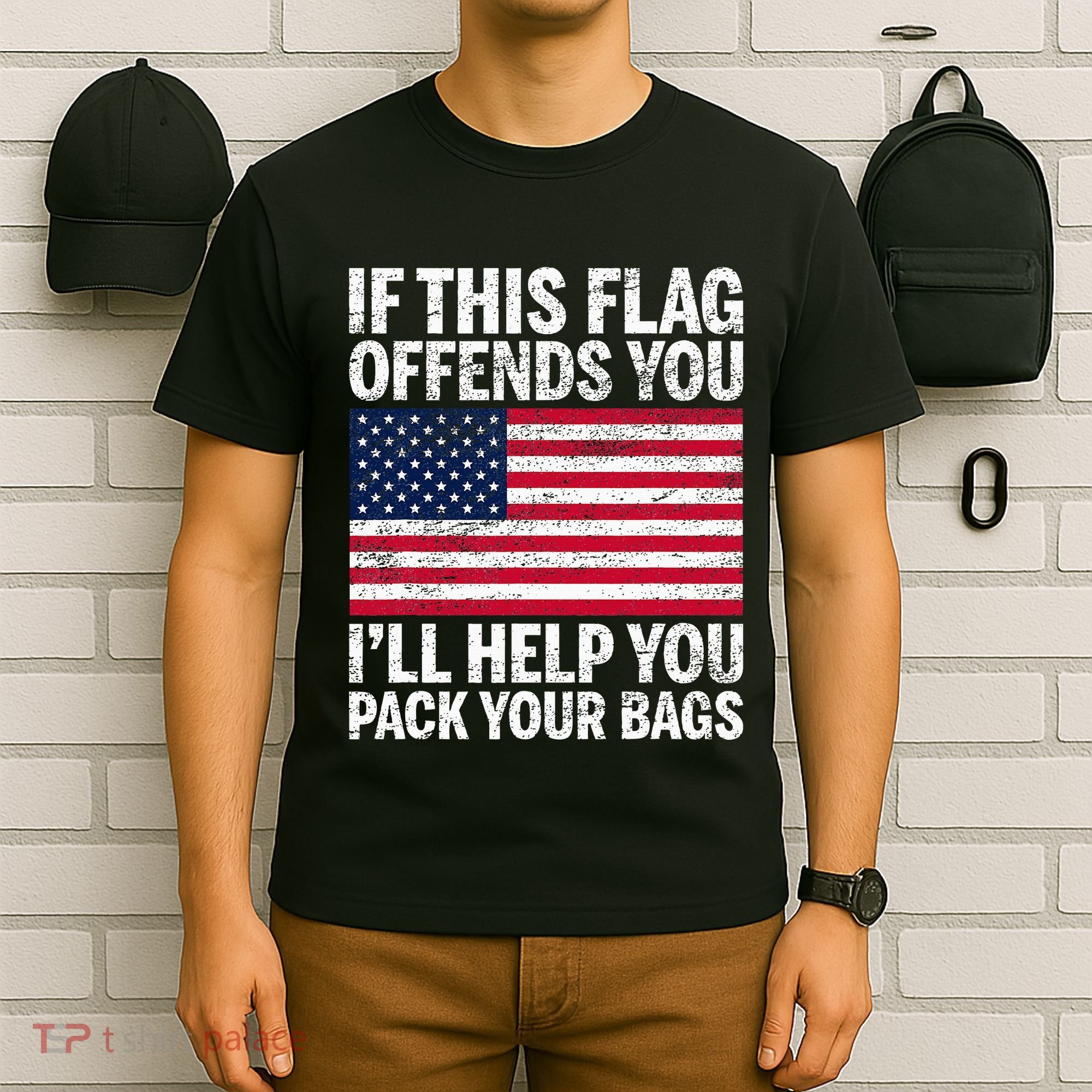Usa If This Flag Offends You ILl Help You Pack Your Bags T-Shirt