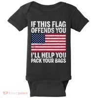 Usa If This Flag Offends You ILl Help You Pack Your Bags Baby Bodysuit thumb 0