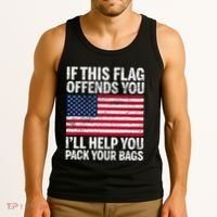 Usa If This Flag Offends You ILl Help You Pack Your Bags Tank Top thumb 3