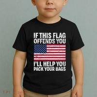 Usa If This Flag Offends You ILl Help You Pack Your Bags Toddler T-Shirt thumb 2