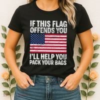 Usa If This Flag Offends You ILl Help You Pack Your Bags Women's T-Shirt thumb 2