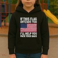 Usa If This Flag Offends You ILl Help You Pack Your Bags Kids Hoodie thumb 3