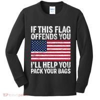 Usa If This Flag Offends You ILl Help You Pack Your Bags Kids Long Sleeve Shirt thumb 0