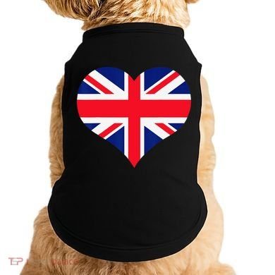Union Jack British Flag Heart British Isles Doggie Tank